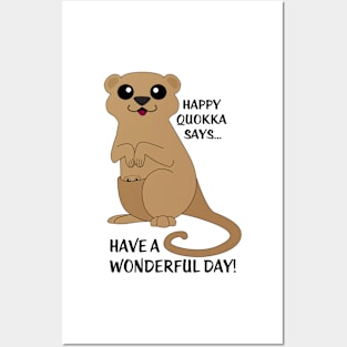 Happy Quokka Posters and Art